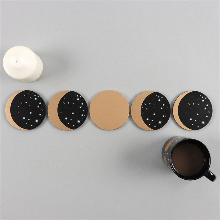 Moon Phase Coaster Set
