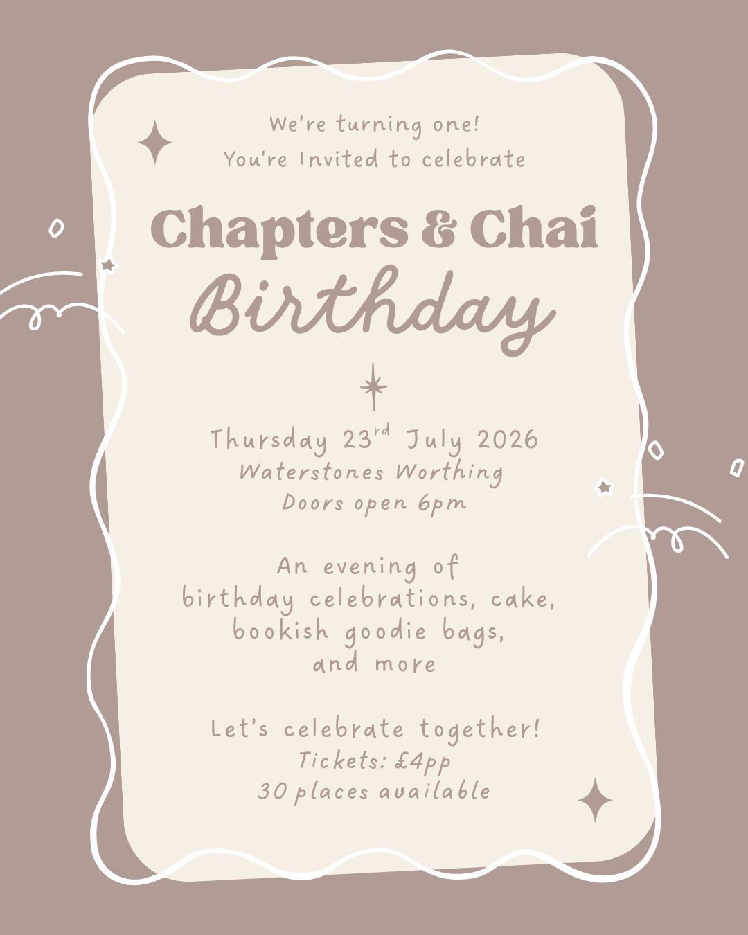 Chapters & Chai Book Club Birthday - July 2026