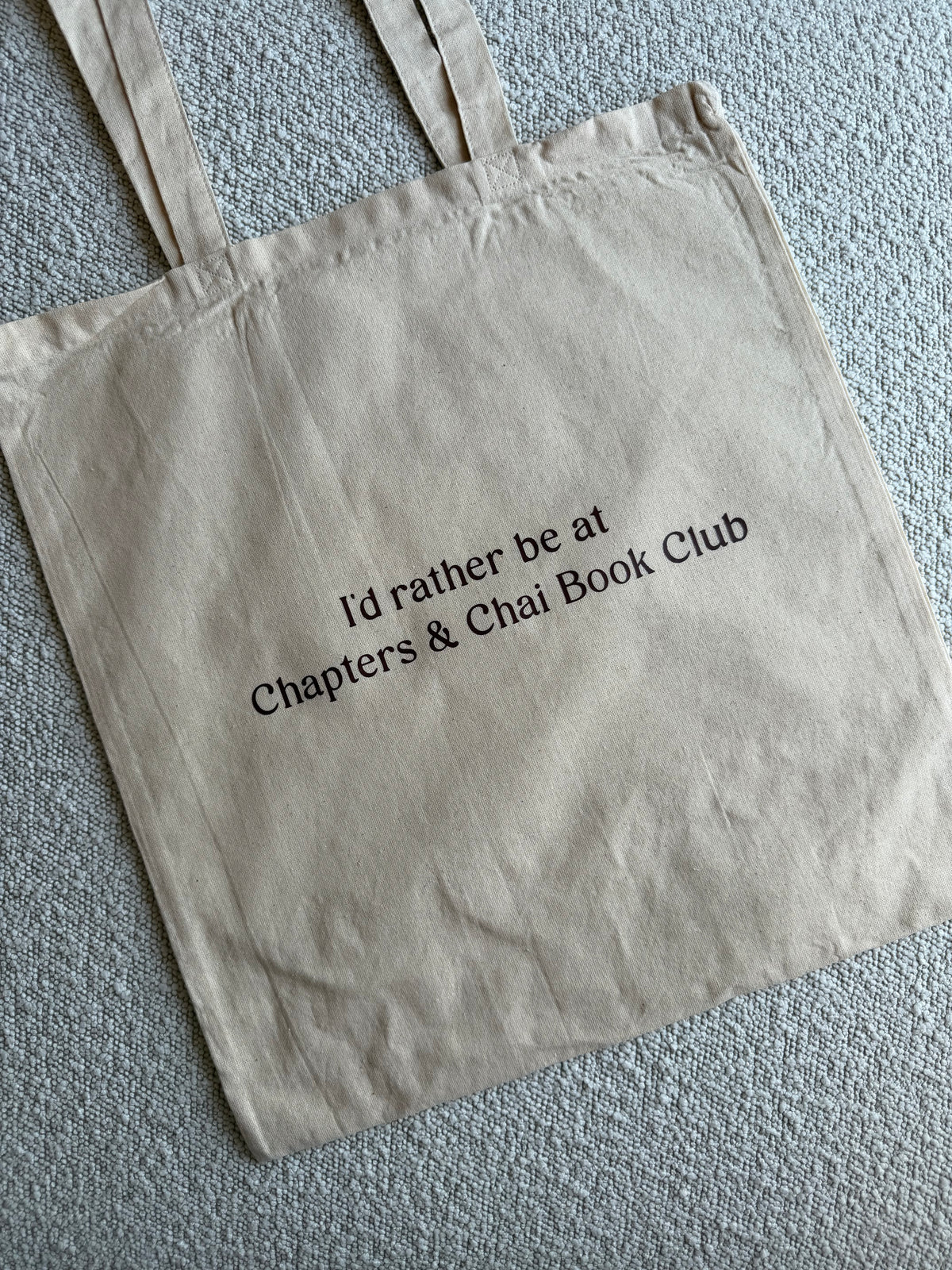 Book Club Tote Bag 'I'd Rather Be at Chapters & Chai Book Club'