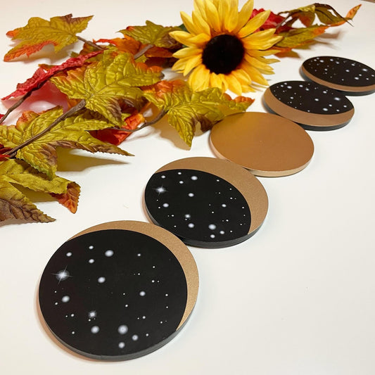 Moon Phase Coaster Set